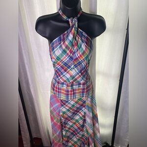 Polo Ralph Lauren Madras Halter Maxidress
